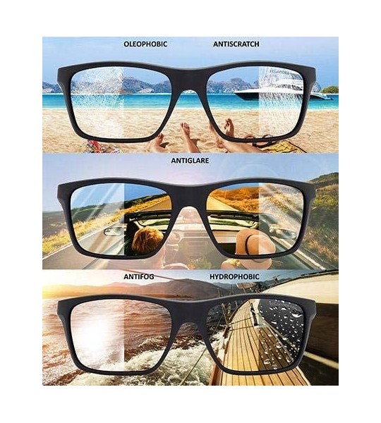 Sport Square & Curve - Men & Women Sunglasses - Square Matt Black - Light Blue Nylon Hd / Before $59.95 - Now 20% Off - CL18U...