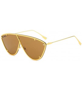 Cat Eye Female Sunglasses Chic Style Cat Eye Frame Fashion Sunglasses - C2.k Gold Frame Brown Lens - C218XQ7A5I9 $18.87