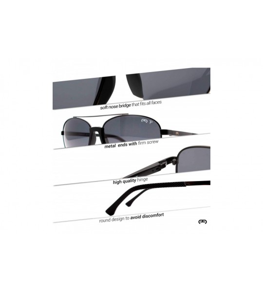 Aviator p685 Polarized Aviator Style- Ultra Lightweight Metal Frame for Women and Men- 100% UV Protection. - Black-black - CT...