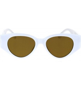 Cat Eye Womens Mod Thick Plastic Arm Cat Eye Retro Sunglasses - White Brown - CG18S3E0E9W $17.83