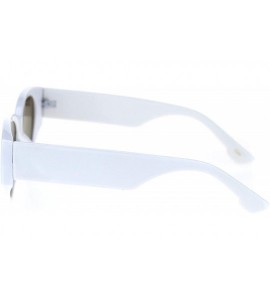 Cat Eye Womens Mod Thick Plastic Arm Cat Eye Retro Sunglasses - White Brown - CG18S3E0E9W $17.83