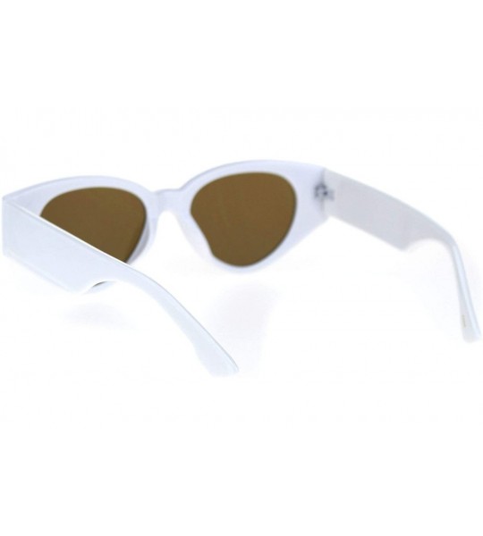 Cat Eye Womens Mod Thick Plastic Arm Cat Eye Retro Sunglasses - White Brown - CG18S3E0E9W $17.83