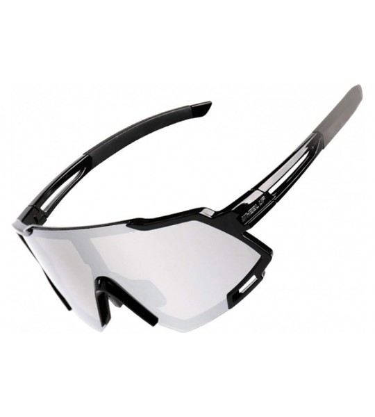 Sport UV-Resistant Polarized Outdoor Sports Cycling Sunglasses - Coating Black Silver - CM196Z6UGYN $21.50