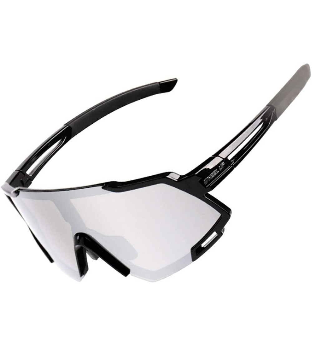 Sport UV-Resistant Polarized Outdoor Sports Cycling Sunglasses - Coating Black Silver - CM196Z6UGYN $21.50