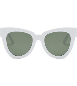 Oversized Women Fashion Oversized Cat Eye Designer Sunglasses - White - CL18I56NUOG $19.59