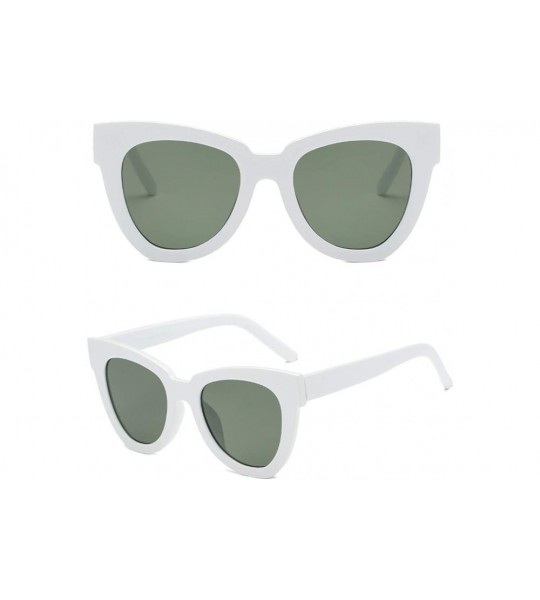 Oversized Women Fashion Oversized Cat Eye Designer Sunglasses - White - CL18I56NUOG $19.59