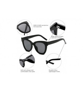 Oversized Women Fashion Oversized Cat Eye Designer Sunglasses - White - CL18I56NUOG $19.59