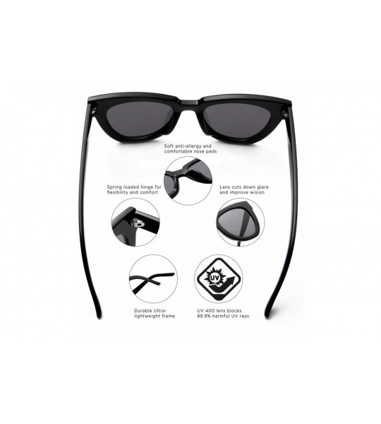 Oversized Women Fashion Oversized Cat Eye Designer Sunglasses - White - CL18I56NUOG $19.59