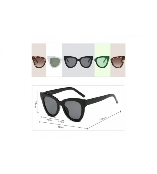 Oversized Women Fashion Oversized Cat Eye Designer Sunglasses - White - CL18I56NUOG $19.59