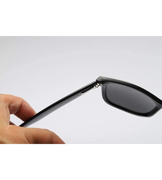 Rectangular Men's Wide Fit Polarized Sunglass (M0102) - Matte Black - C5193A9U9RD $42.15