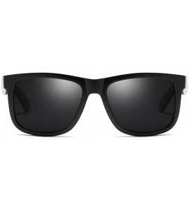 Rectangular Men's Wide Fit Polarized Sunglass (M0102) - Matte Black - C5193A9U9RD $42.15