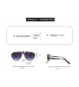 Oversized Oversized Rimless Sunglasses For Women Irregular Alloy Unique Frames Shades UV400 - C4 - C119009KAX2 $23.73