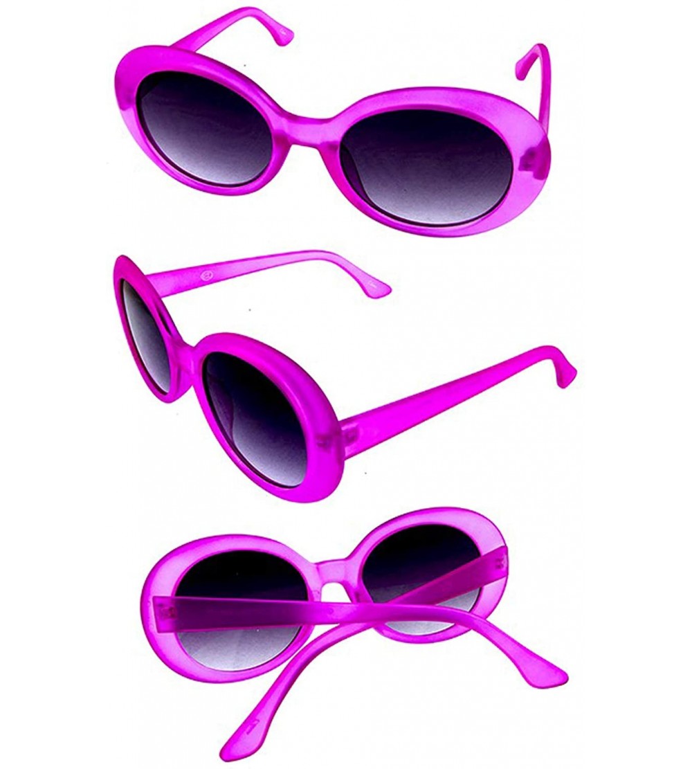 Oversized Mod Sunglasses - Cool 60s Retro Style Shades - Pink - Clear - Blue Frames - Pink - CT18RGD53HS $21.84