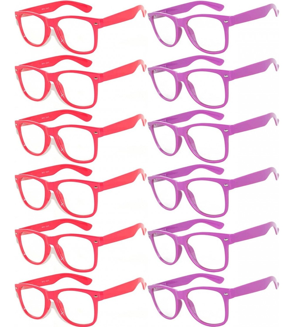Sport Women's Men's Sunglasses Retro Clear Lens - Retro_clear_12_p_pink_purp - CP187349MTH $46.24