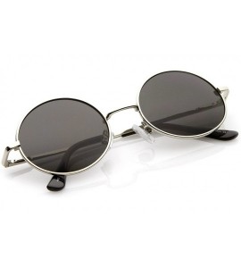 Oval Classic Lightweight Slim Arms Neutral Colored Flat Lens Oval Sunglasses 50mm - Silver / Smoke - CH17YR02IEC $20.00