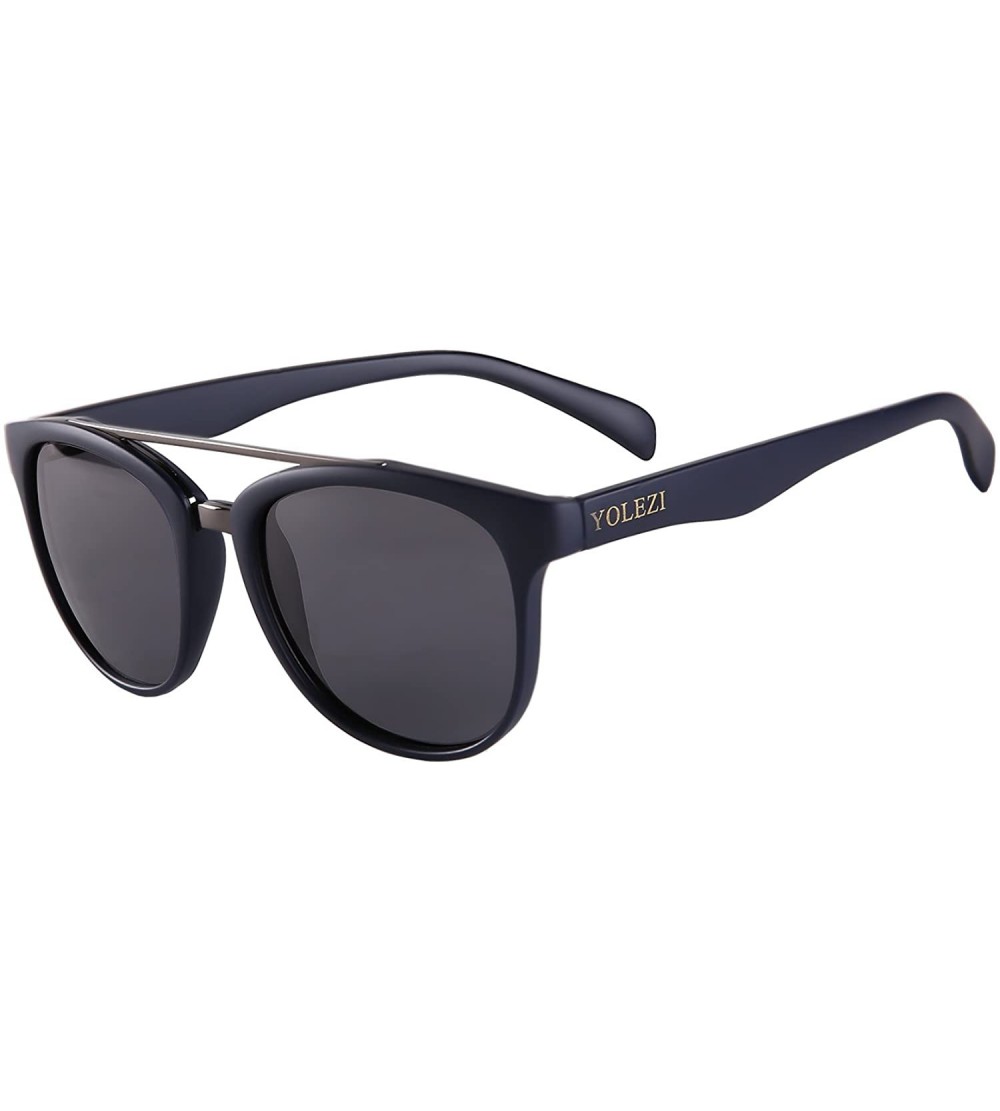 Wayfarer Men's Women Polarized Sunglasses Retro Fashion 80s UV Protection Sun Glasses - Blue & Grey - CB18EXM4O02 $43.13