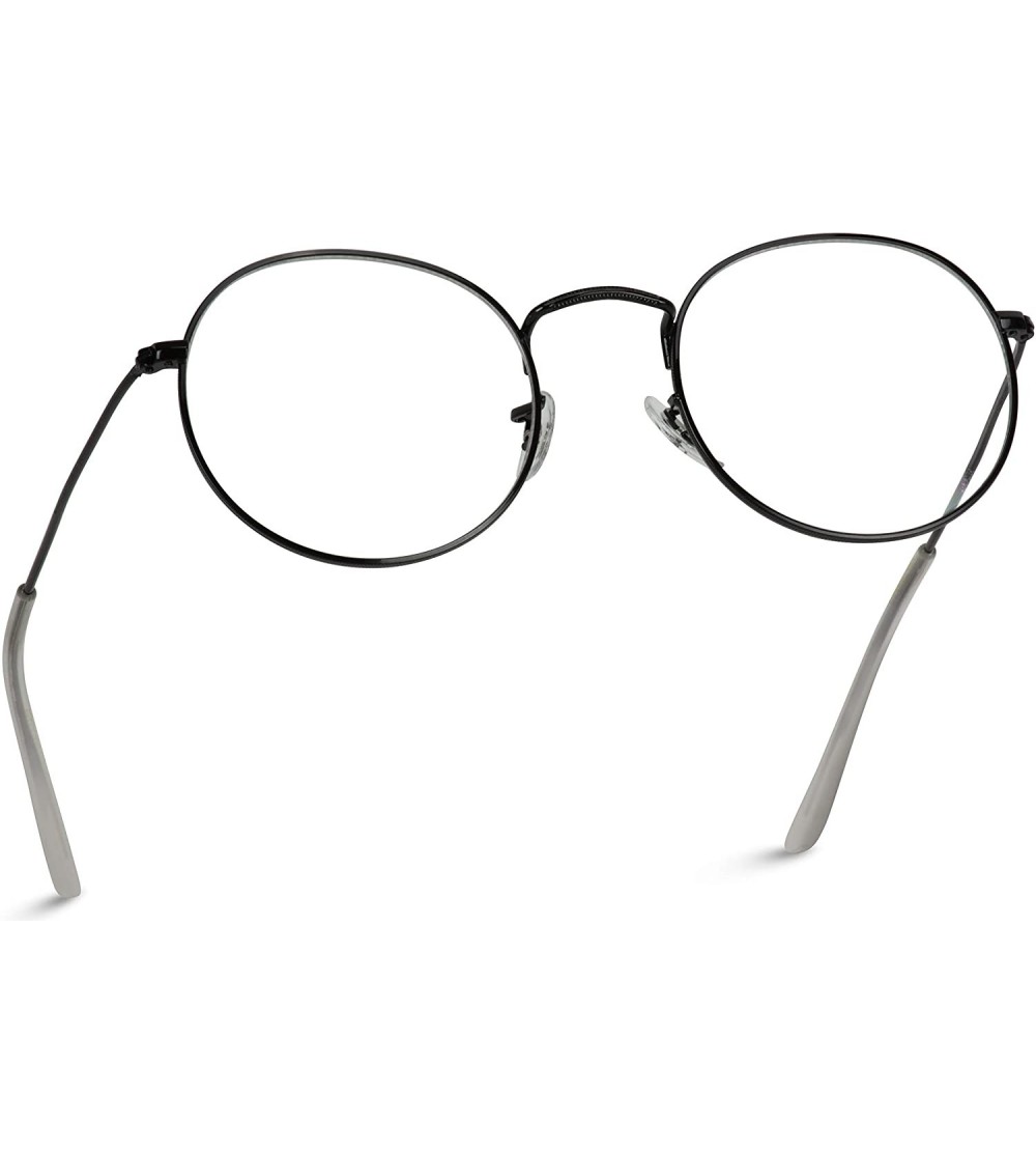 Round Retro Clear Circle Round Metal Sunglasses - Black Frame - C212MXBG7K6 $19.98