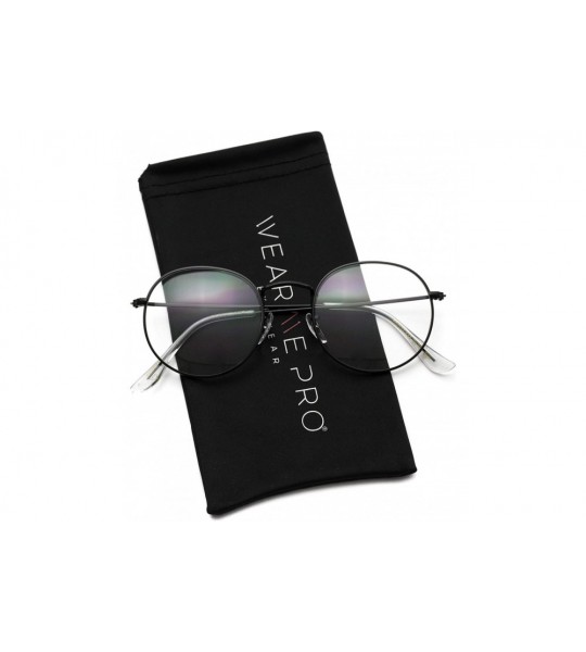 Round Retro Clear Circle Round Metal Sunglasses - Black Frame - C212MXBG7K6 $19.98