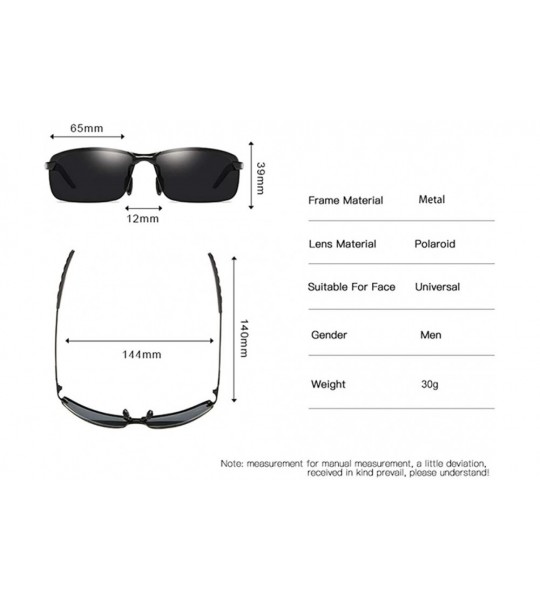 Rimless Polarized Sport Sunglasses for Men Ideal for Driving Fishing Cycling and Running UV Protection - H - CB198NNY64M $32.18