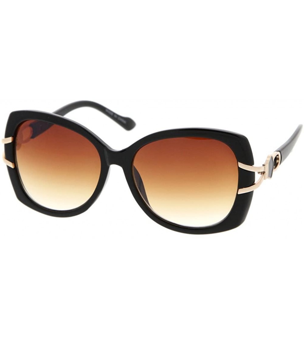 Shield Vintage Fashion Oversize Butterfly Frame Women Sunglasses Model 56 - Gold - CU183RCNEZ8 $17.88