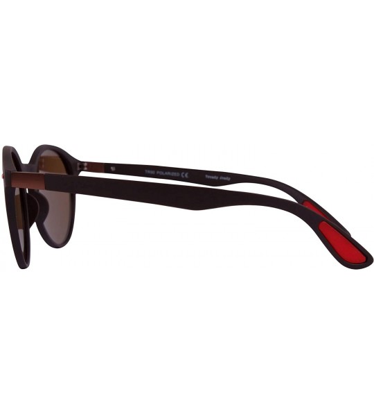 Oval p505 Trendy Oval Polarized- for Womens-Mens 100% UV PROTECTION - Brown-brown - CK192T0WXNN $43.96