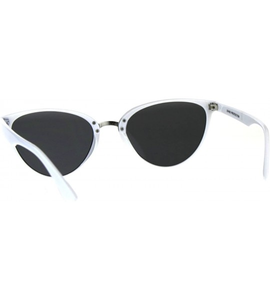 Oval Womens Sunglasses Designer Fashion Triangular Oval Frame UV 400 - White - C618DME4S86 $19.99