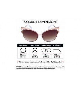 Cat Eye Fashion Oversized Metal Cat Eye Sunglasses Color Mirror & Gradient Lens for Women - C512NDZUPZS $19.86