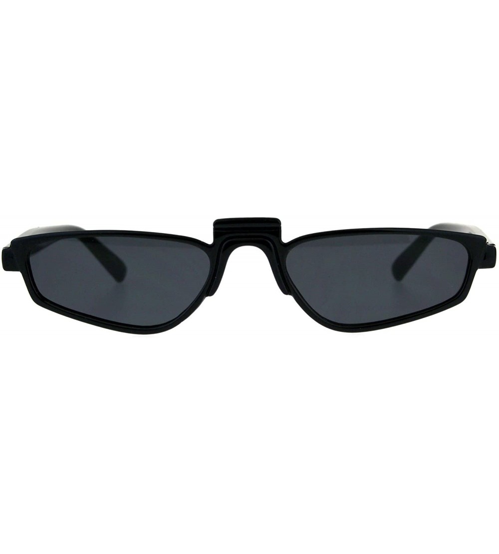 Rectangular Unisex Rectangular Plastic Pimp Retro Vintage Sunglasses - All Black - C218CML2U4H $19.40