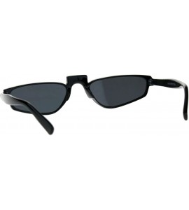 Rectangular Unisex Rectangular Plastic Pimp Retro Vintage Sunglasses - All Black - C218CML2U4H $19.40