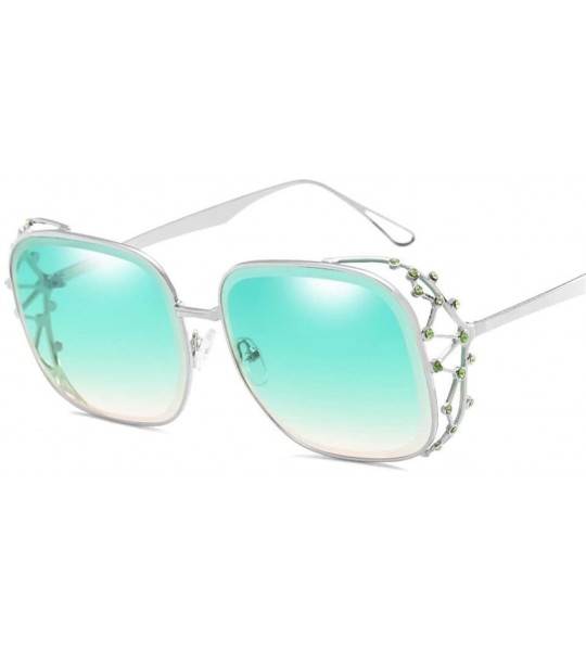 Goggle Square Glasses Square Sunglasses Rhinestone Sunglasses Glasses with Rhinestones Designer Sunglasses Woman 2019 - C318X...