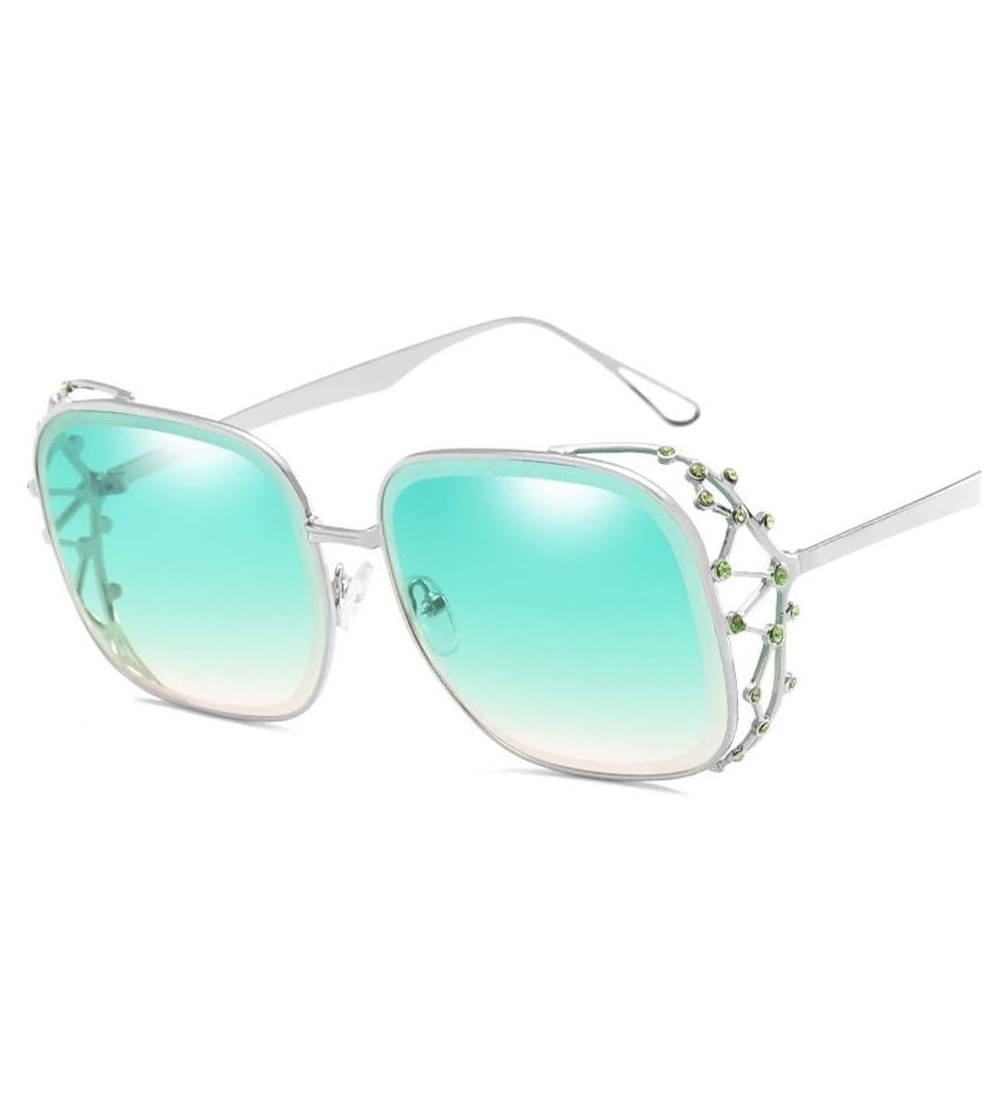 Goggle Square Glasses Square Sunglasses Rhinestone Sunglasses Glasses with Rhinestones Designer Sunglasses Woman 2019 - C318X...