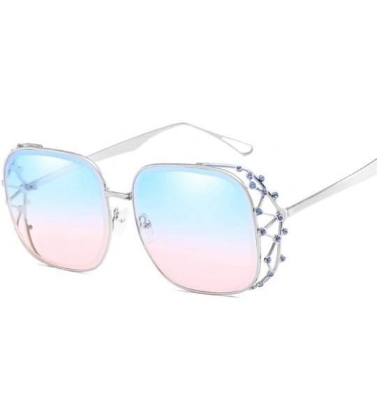 Goggle Square Glasses Square Sunglasses Rhinestone Sunglasses Glasses with Rhinestones Designer Sunglasses Woman 2019 - C318X...