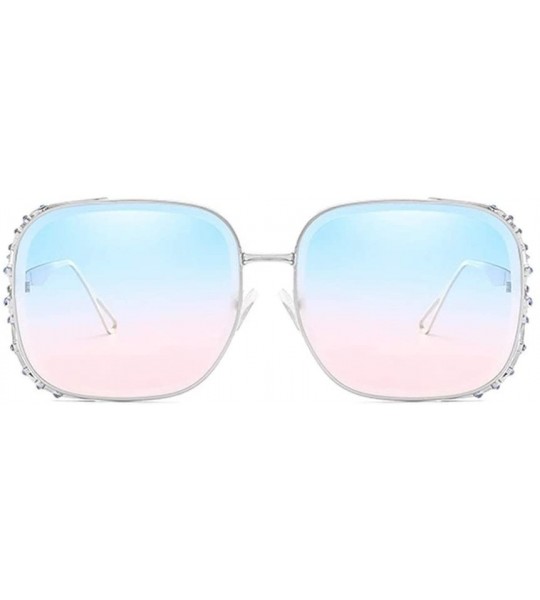 Goggle Square Glasses Square Sunglasses Rhinestone Sunglasses Glasses with Rhinestones Designer Sunglasses Woman 2019 - C318X...